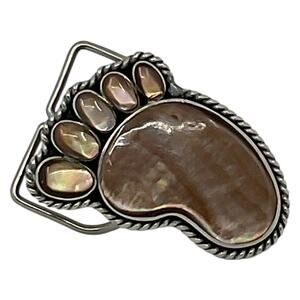 Philippines Abalone Foot Belt Buckle Ladies Vintage Collectible
